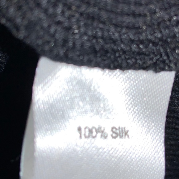 Saks Fifth Avenue silk blouse Sz 4 abstract print bow back tie dolman sleeve - Picture 8 of 9